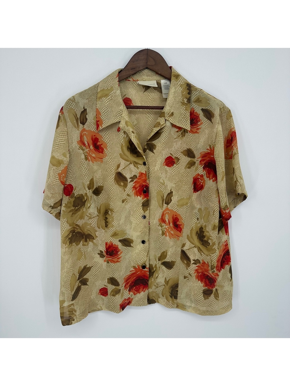 First Issue Floral Button Front Blouse Cottagecore Plus Size